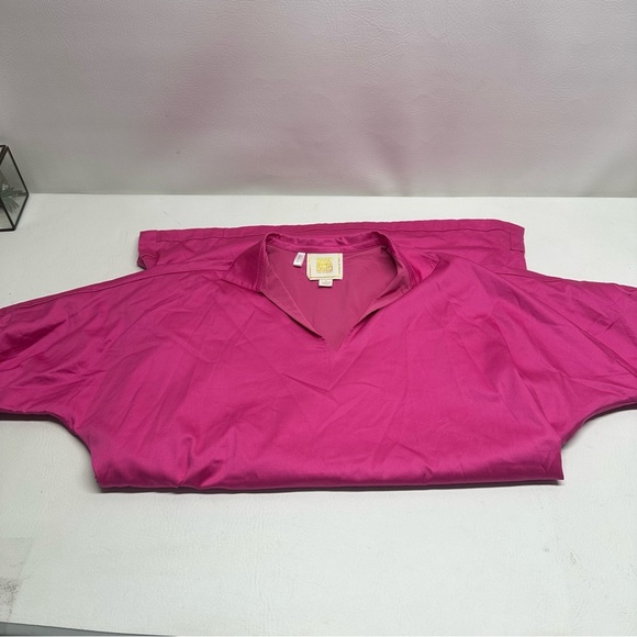 EMILY McCarthy poppy dress in fuchsia fedora cotton poplin size L - Picture 10 of 10